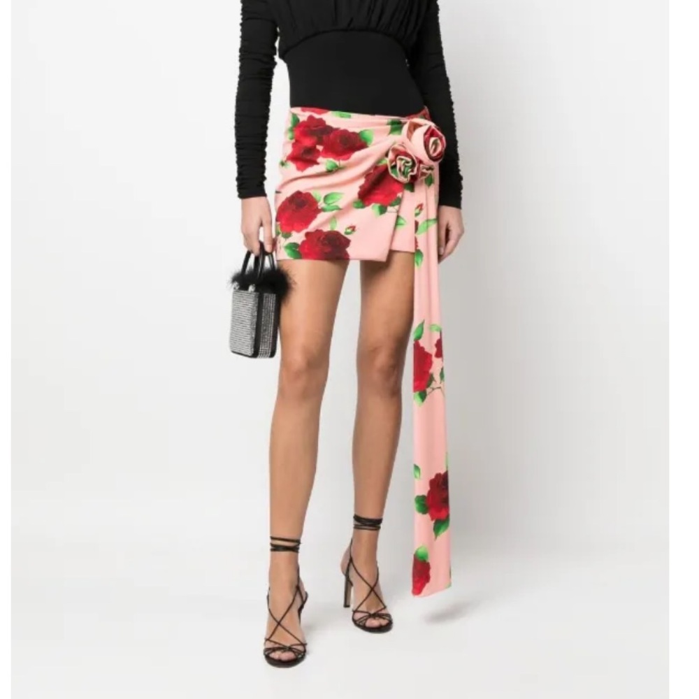 NWT Magda Butrym Pink and Red Floral Skirt
